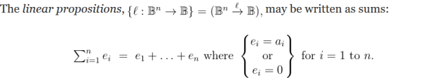 Linear Propositions May Be Written As Sums